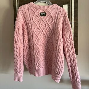 Daily Drills Pink Cable Knit Sweater